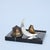 1930s Art Deco Black Marble and Bronze Desk Tidy with Bird and Crescent Moon, 1930 For Sale - Image 5 of 5
