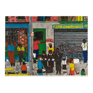 1980s Willie Birch American Artist "Promised Land" Lithograph 85