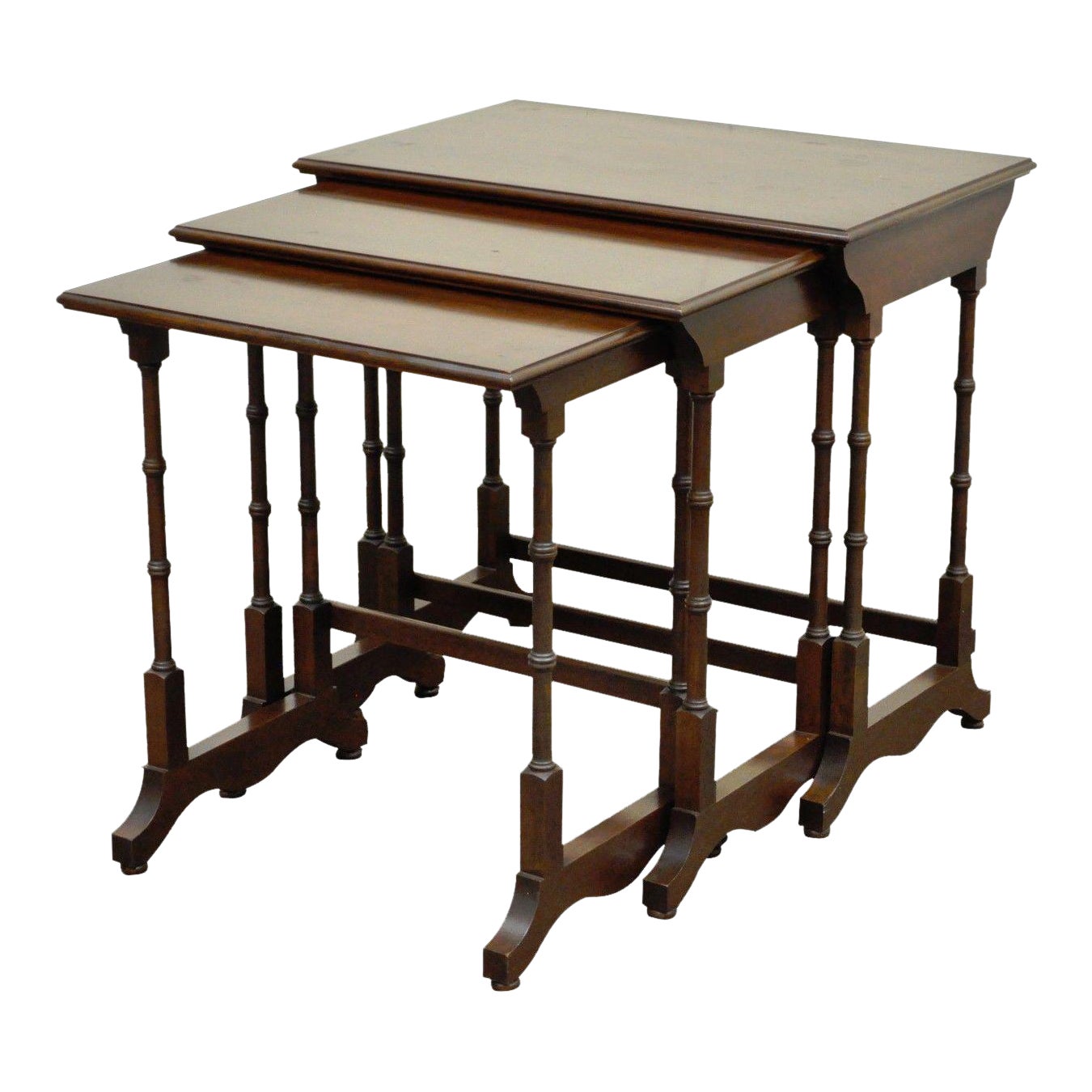 Vintage Ethan Allen Court Solid Cherry Nesting Nest of Side