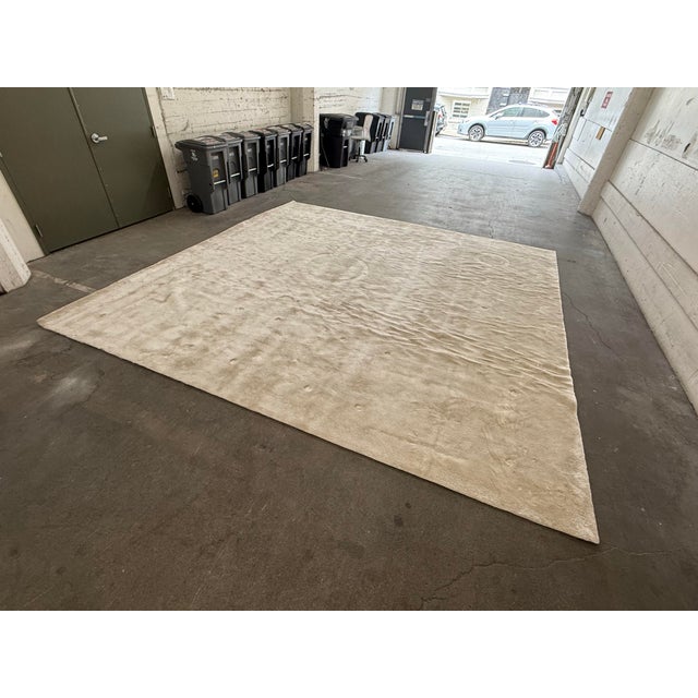 Contemporary 13ft 10in × 13ft 10in Rodolfo Dordoni for Minotti Dibbets Area Rug, Ecru For Sale - Image 3 of 12