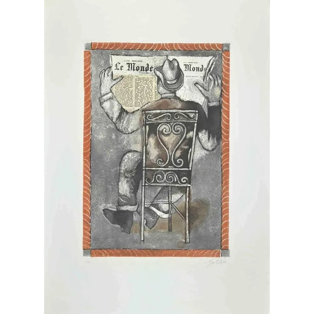 Modern Franco Gentilini, Le Monde, Etching and Aquatint, 1970s For Sale - Image 3 of 3