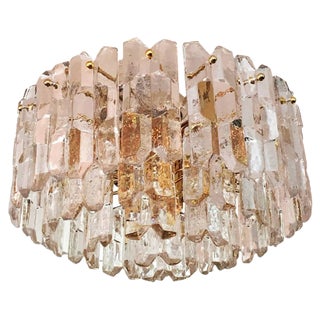 Large Glass Flush Mount Palazzo Ceiling Lamp by J. T. Kalmar, 1970s For Sale