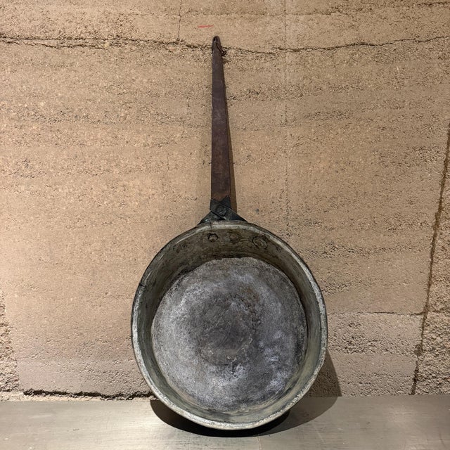 Antique Sauté Pan Copper and Brass Cookware Style Dh & M For Sale - Image 11 of 11