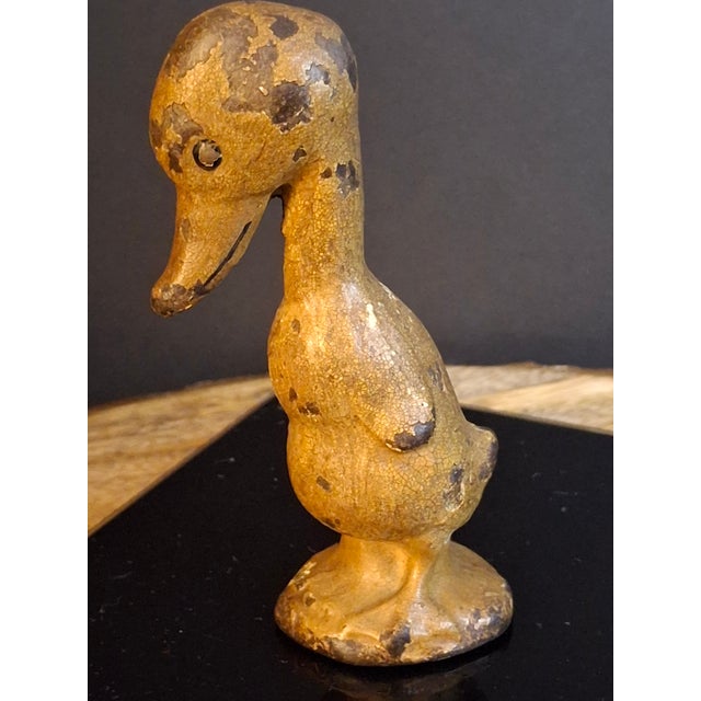 Antique Cast Iron Standing Duck Paperweight Attributed to Hubley C. 1920s Original Paint For Sale - Image 9 of 14