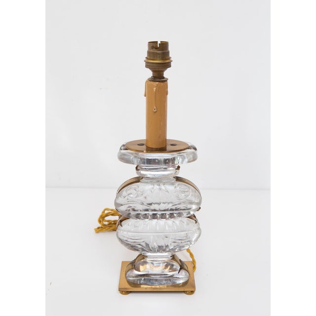 Metal Table Lamp in Glass and Brass from Maison Baguès, 1960s For Sale - Image 7 of 8