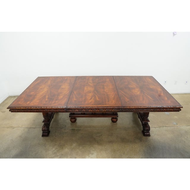 Brown Vintage Extendable Mahogany Dining Table Attributed to Theodore Alexander For Sale - Image 8 of 18