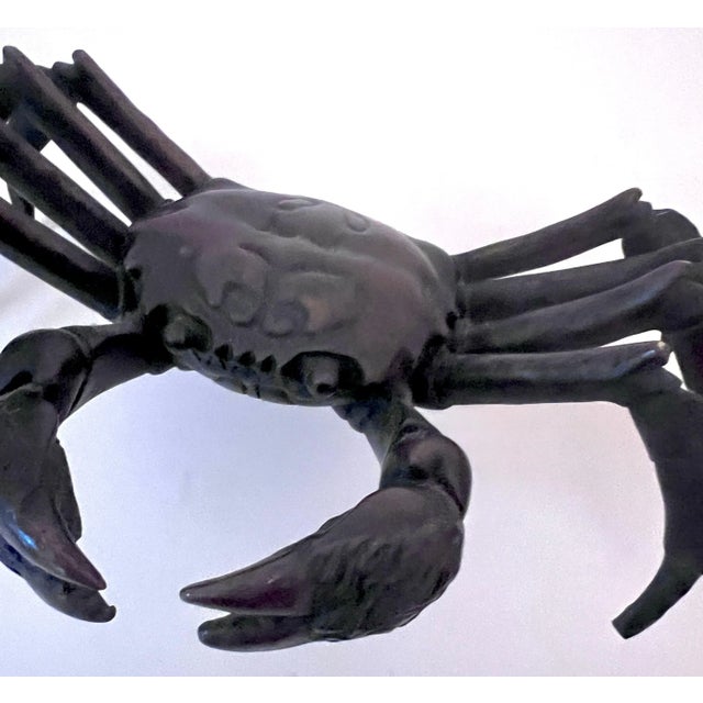 Metal 19th Century Okimono Bronze Japanese Crab Sculpture Paperweight For Sale - Image 7 of 11