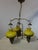 Large Vintage Three-Light Chandelier in Brass with Iron and Glass, 1970s For Sale - Image 3 of 18