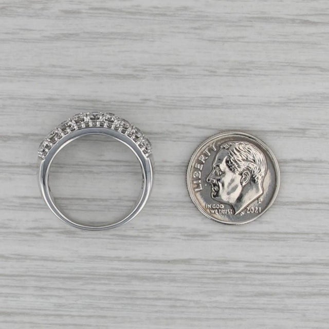 1.82ctw Diamond Ring 10k White Gold Size 7 Wedding Anniversary Band, Size 7 For Sale In Greensboro - Image 6 of 8