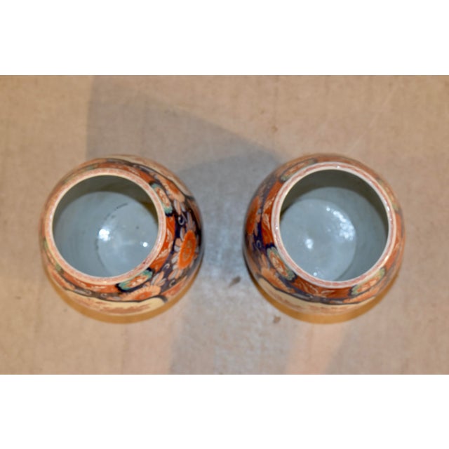 19th Century Pair of 19th C Imari Vases For Sale - Image 5 of 7