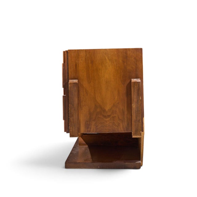 Mid 20th Century Paul Evans Style Mid Century Canadian Brutalist Walnut 9 Drawer Pedestal Lowboy Dresser For Sale - Image 5 of 8
