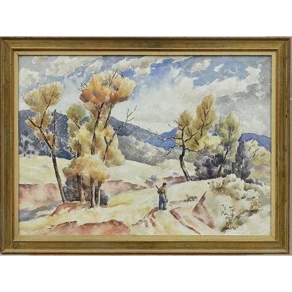 1930s Vintage Framed Watercolor Painting by Russell Cowles, the Rabbit Hunter - 1 Piece For Sale In San Francisco - Image 6 of 6