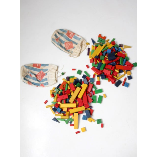 1970s Sears Little Learners Mailbag of Blocks Wooden Block Sets For Sale - Image 9 of 18