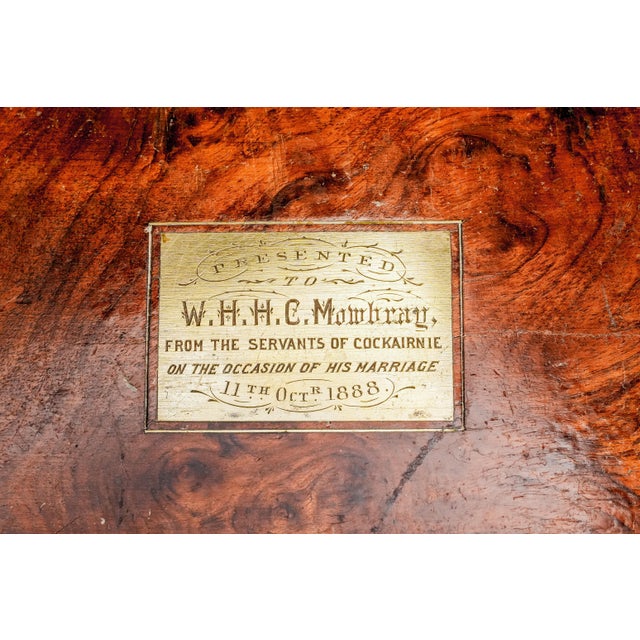 Brass Incredible Large Victorian Antique Brass and Wood Writing Slope Box Lap Desk English Country Home Decor For Sale - Image 8 of 18