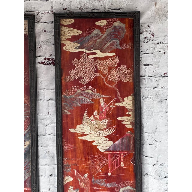 Pair of 18th Century Coromandel Panels With Chinese Chippendale Frames For Sale In Tampa - Image 6 of 11