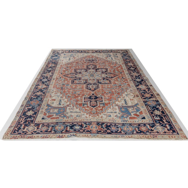 Vintage Heriz Rug 6'5 X 9'" For Sale - Image 9 of 11