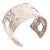 Vintage Italian Sterling Silver Cut Out Cuff Bracelet Signed 80's For Sale