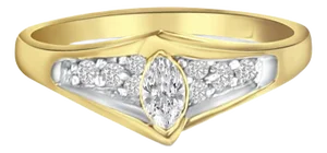 Marquise Diamond Ring .33cttw 14k Yellow Gold, Size 6.25