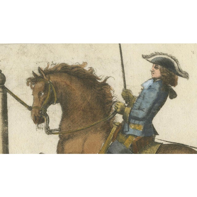 William Cavendish, Levade Horse Training, 1700s, Engraving For Sale - Image 4 of 12
