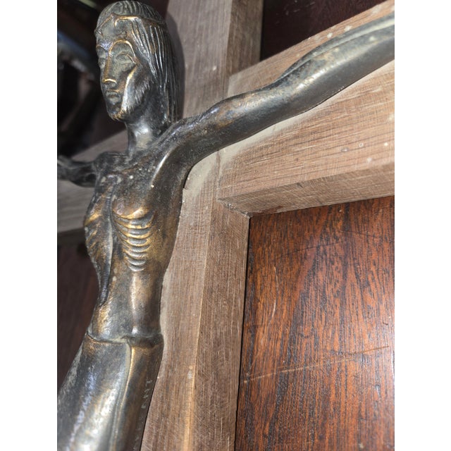 Modern 20th Century Modernist Bronze Crucifix from P. Dudeffant For Sale - Image 3 of 5