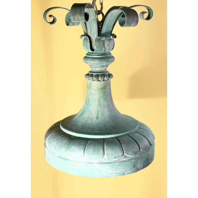 1910s Exquisite 19th-Century Salvage Solid Copper Chandelier / Pendent For Sale - Image 5 of 14