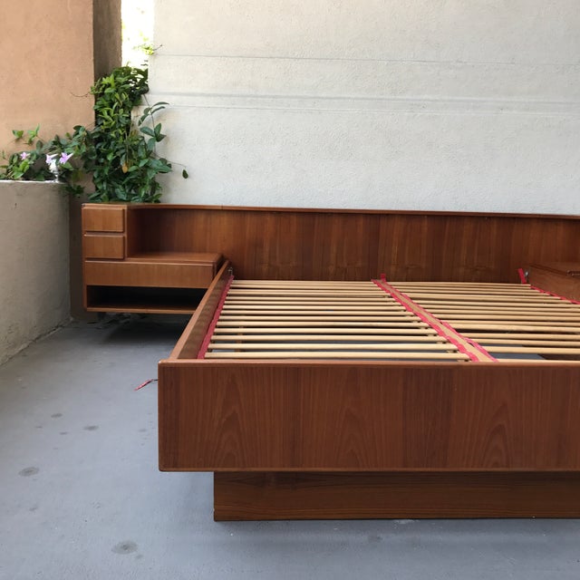 Danish Modern Teak Queen Floating Bed Frame Chairish