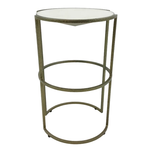 Baker / McGuire Modern White Conical Side Table For Sale