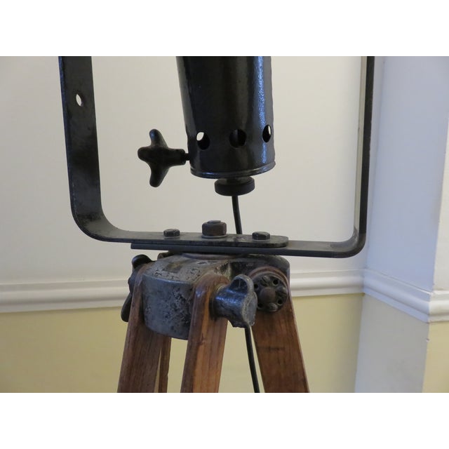 Stage Spotlight on Wooden Stand, 1930s For Sale - Image 11 of 18