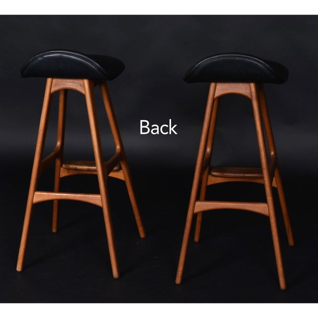 Brown Erik Buch for Oddense Maskinsnedkeri o.d. Mobler Danish Teak Barstools For Sale - Image 8 of 18