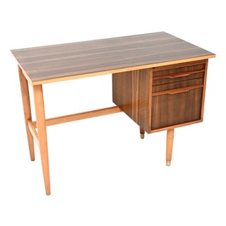 Mid-Century Walnut Desk from Morris of Glasgow, 1950s For Sale
