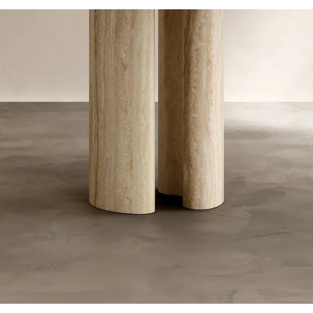 Roman Dining Table II in Classico Alabastrino Travertine by Paloma Editions For Sale - Image 4 of 7