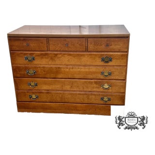 Vtg. Ethan Allen Nutmeg American Style Three Drawer Maple Chest W/Mica Top For Sale