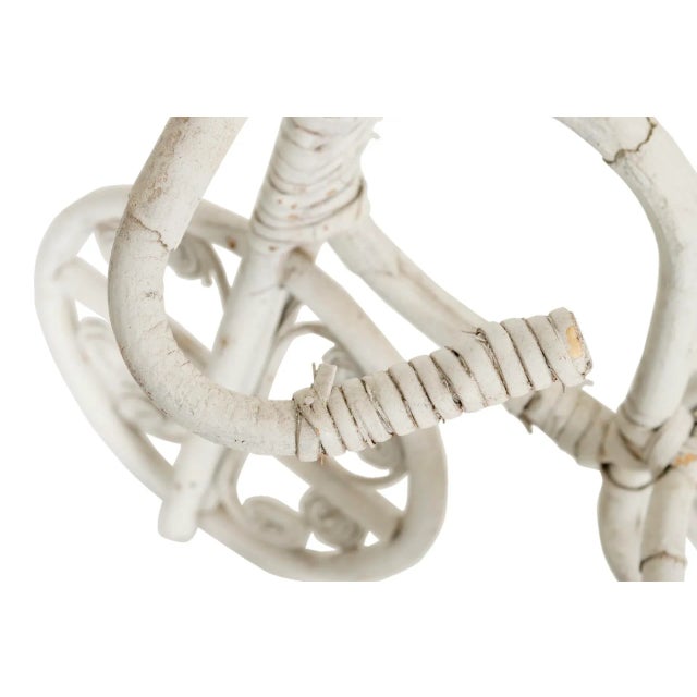 Late 20th Century Vintage White Wicker Bicycle Plant Stand For Sale - Image 5 of 8