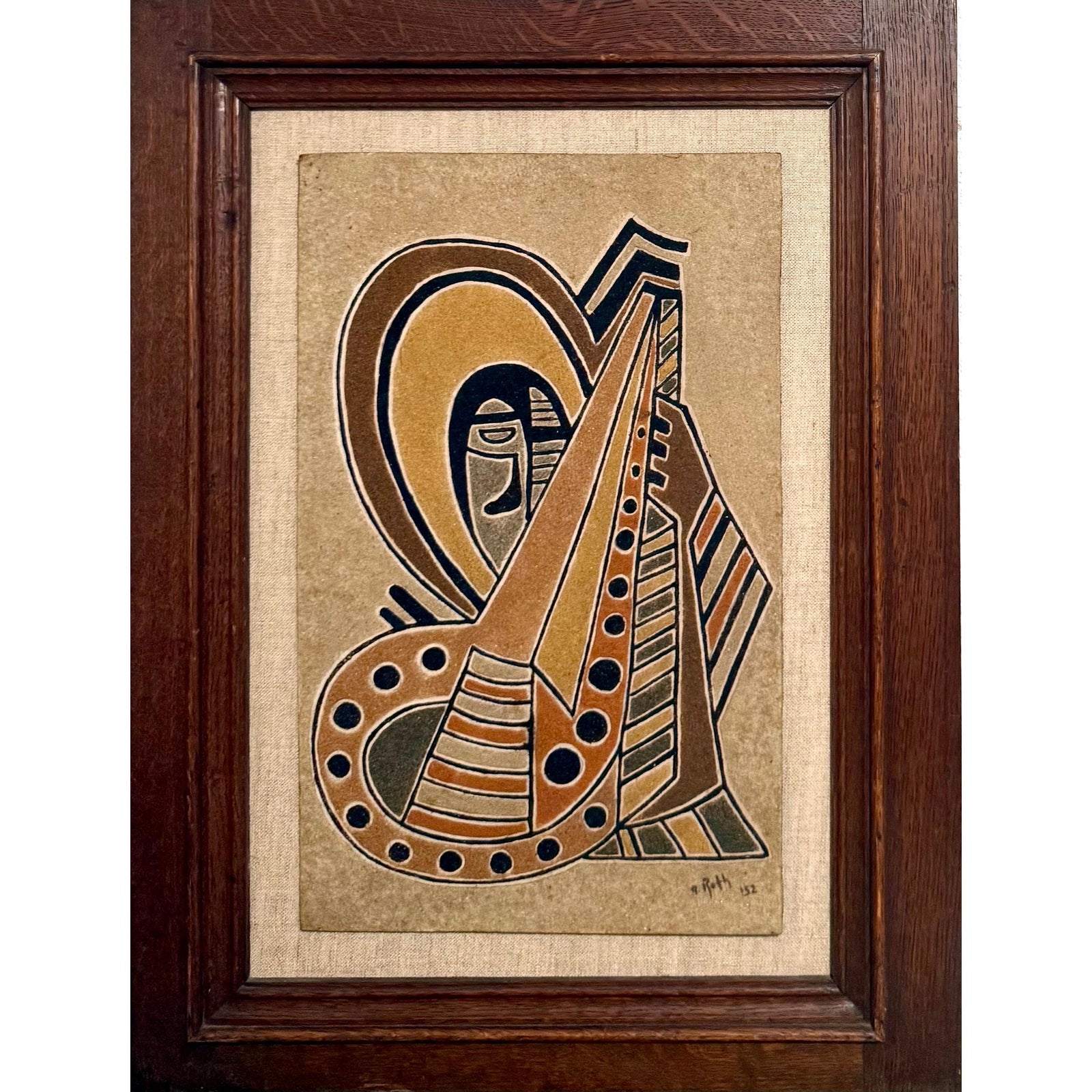 Alfred Reth, 1952 Hungarian Cubism Wall Hanging Relief Sculpture Sand ...