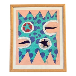 Contemporary Original Wayne Cunningham Abstract Painting Framed For Sale