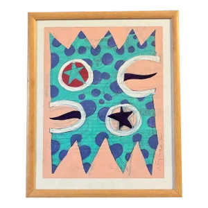 Contemporary Original Wayne Cunningham Abstract Painting Framed
