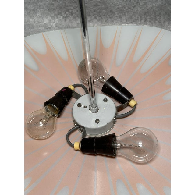 Mid-Century Modern Ceiling Lamp with Orange Radiating Decor from Napako, 1970s For Sale - Image 3 of 10