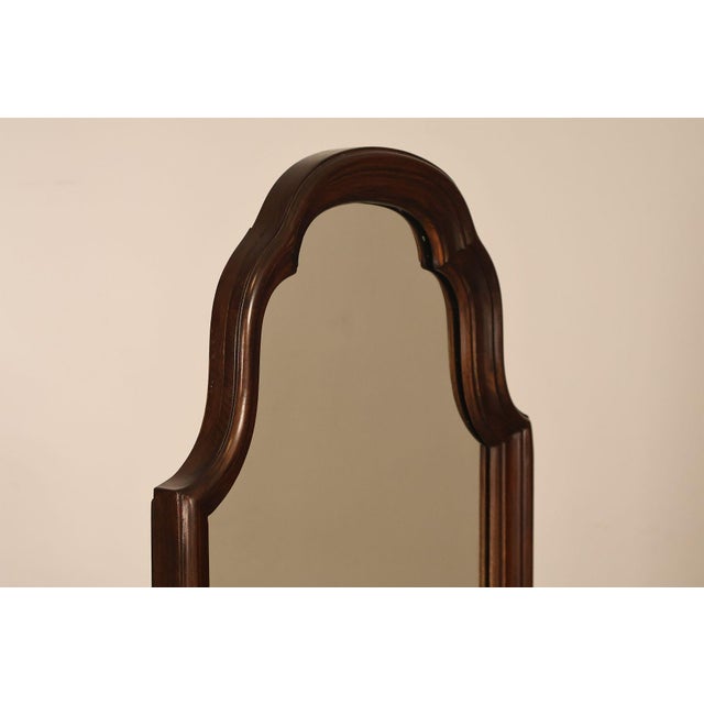 Late 20th Century Ethan Allen Georgian Court Cherry Cheval Floor Mirror For Sale - Image 5 of 18