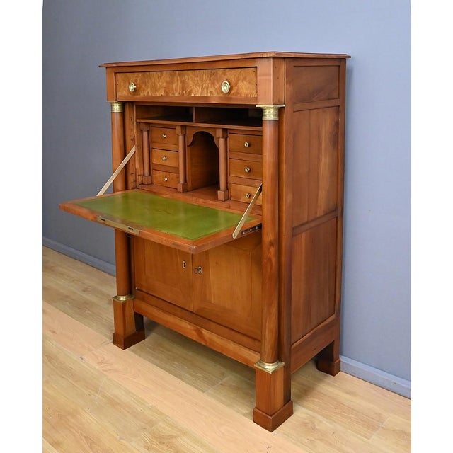 Mid-19th Century Empire Cherrywood Secretary For Sale - Image 4 of 18
