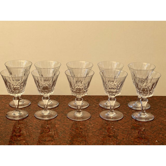 Piccadilly Wine Glasses in Crystal from Baccarat, 1959, Set of 10 For Sale - Image 3 of 10