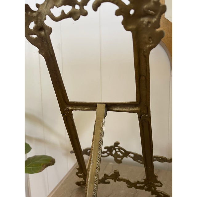 1960s Large Art Nouveau Brass Table Top Easel For Sale - Image 10 of 13
