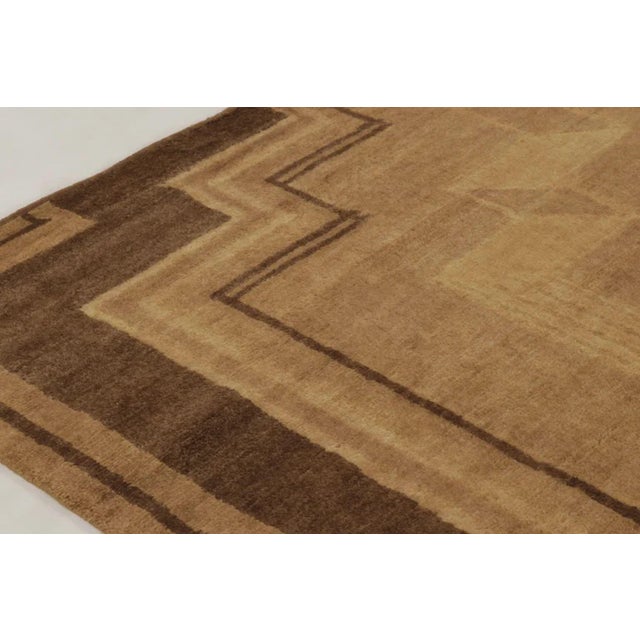 Brown Rug & Kilim’s Oversized Contemporary Art Deco Style Rug With Classic Stepped Corners For Sale - Image 8 of 10