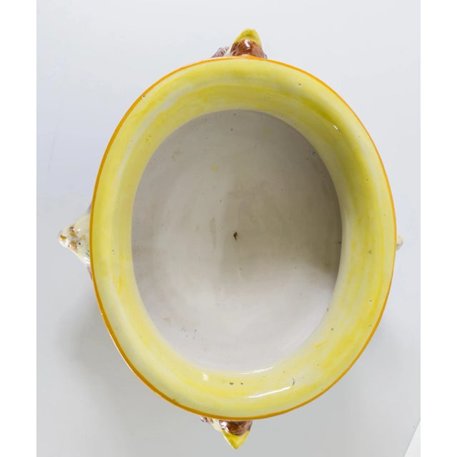 Ceramic 20th Century Italian Decorative Majolica Maiolica Faience Planter or Centerpiece Bowl For Sale - Image 7 of 10