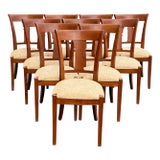 Grange Furniture Solid Cherry Dining Chairs Made in France - Set of 10 For Sale