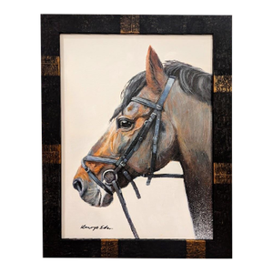 Horse Painting Art Medium Sized Framed Original Acrylic on Canvas. 22in X 28in