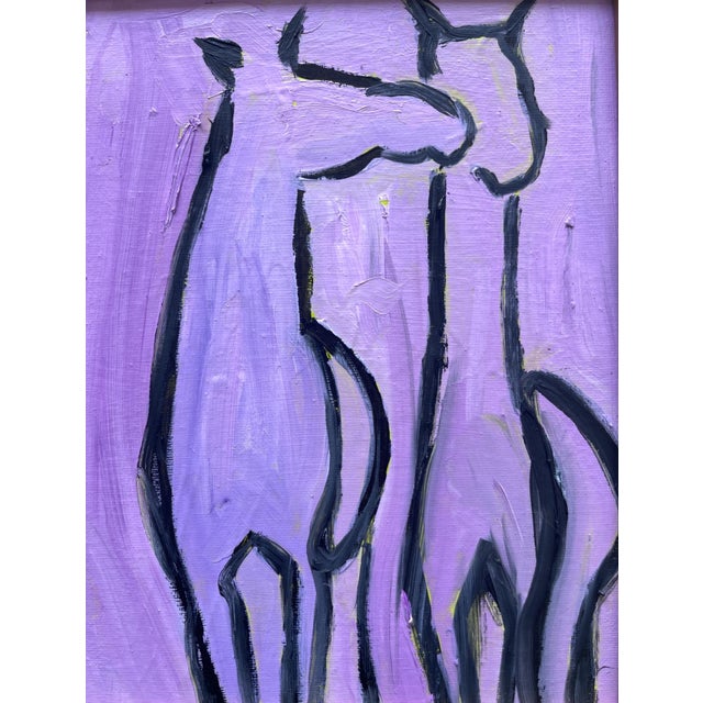 Lilac & Leonardo. Painted in soft washes of lavender with just a hint of green and bold black lines tying them together....