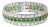 14 Carat Diamonds & 8 Carat Colombian Emerald Platinum Tennis Bracelet 8" Estate For Sale
