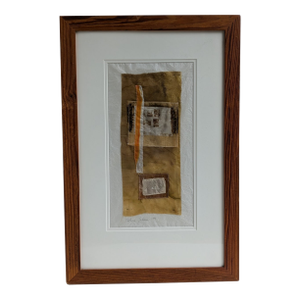 Framed Mixed-Media Textile Collage by Stéphanie Malossane “Covadonga”