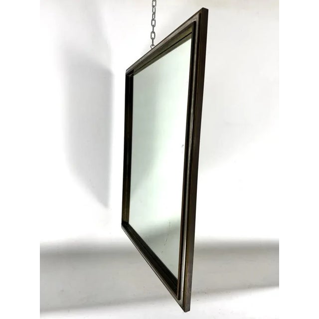 Vintage Double Brass Frame and Chrome Mirror, Italy, 1970s For Sale - Image 9 of 13