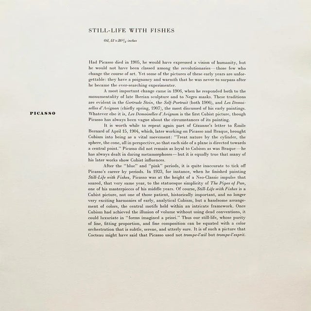 1950s After Pablo Picasso "Still-Life With Fishes", First Edition Swiss Full-Color Print For Sale In Dallas - Image 6 of 9